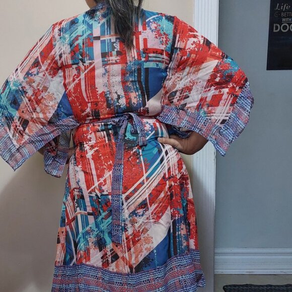 BCBG Silk Kimono Wrap Dress Size S - Picture 2 of 3